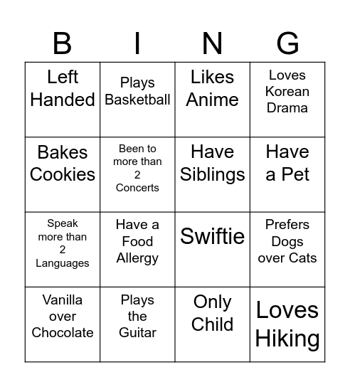 CEC Bingo Card