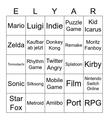 Nintendo Direct Juni 24 Bingo Card