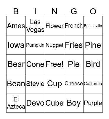 Emily & Ryan's Shower Bingo Card