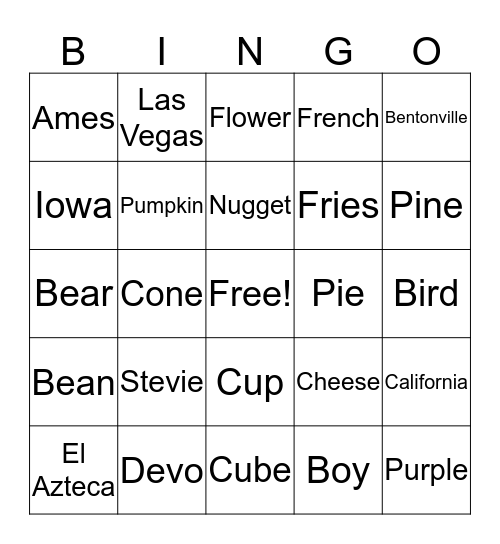 Emily & Ryan's Shower Bingo Card