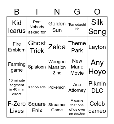 Direct Bingo Card