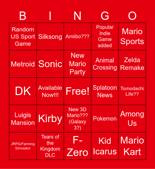 6/18/24 Direct Bingo Card