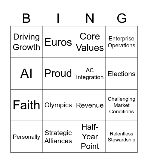 All-Hand Bingo Card