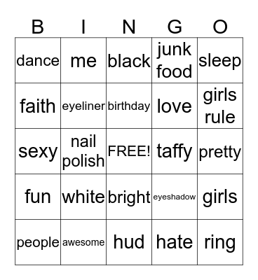 Tayler birthday bingo  Bingo Card