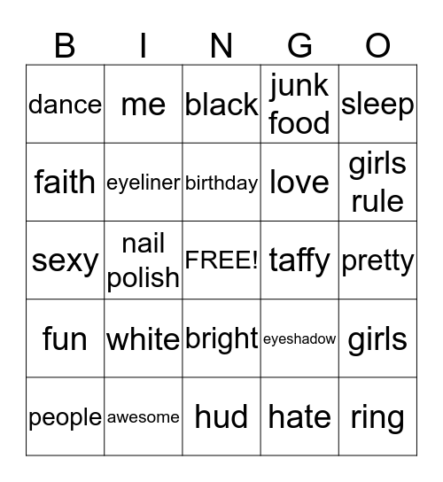 Tayler birthday bingo  Bingo Card