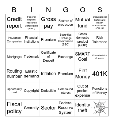 Business and Personal Finance Last Day Bingo Card