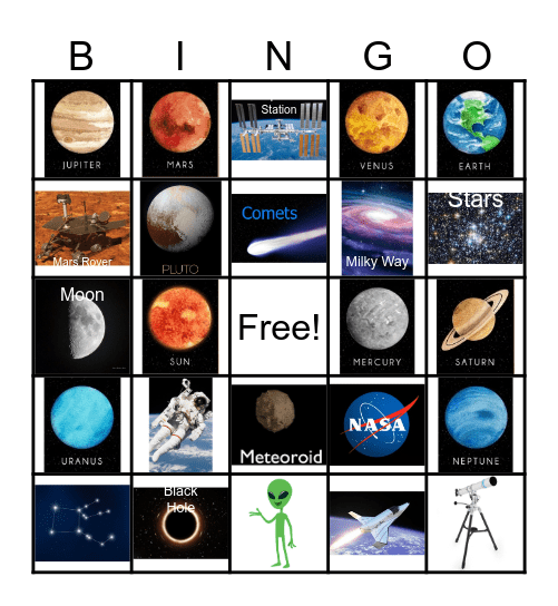 Outer Space Bingo Card