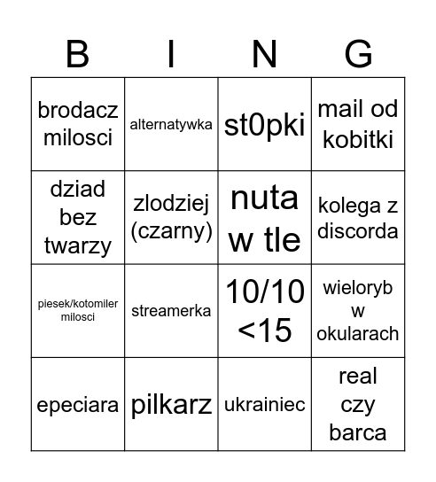 ome bingo Card
