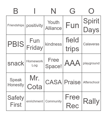 CASA BINGO 2024 Bingo Card