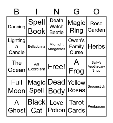 Practical Magic Bingo Card
