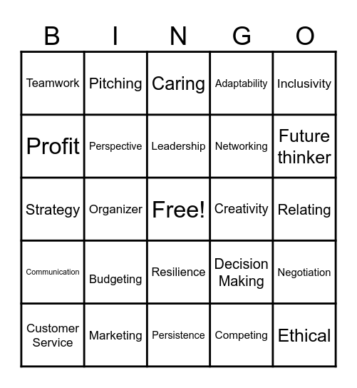 BIASHARA BINGO Card