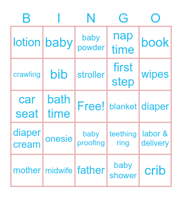 Baby Bingo Card