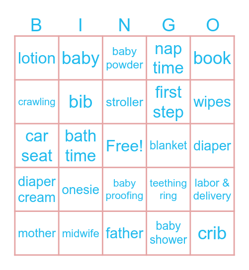 Baby Bingo Card