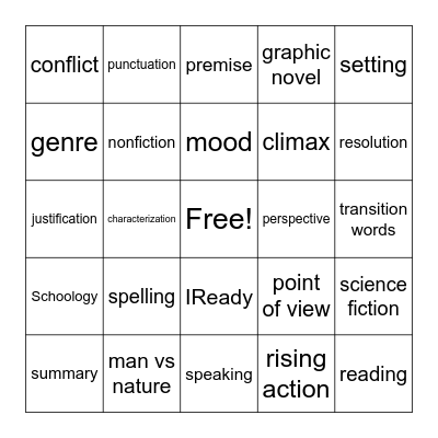 ELA BINGO Card