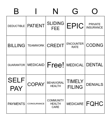 INSURANCE BINGO Card