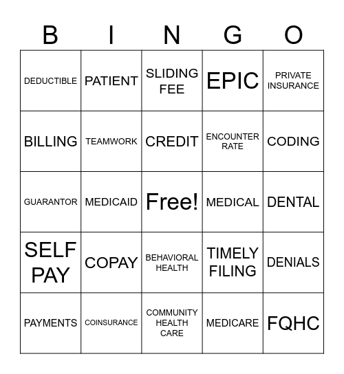 INSURANCE BINGO Card