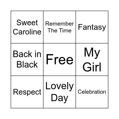 Music Bingo Card