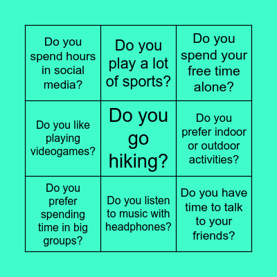 Bingo classmate Bingo Card