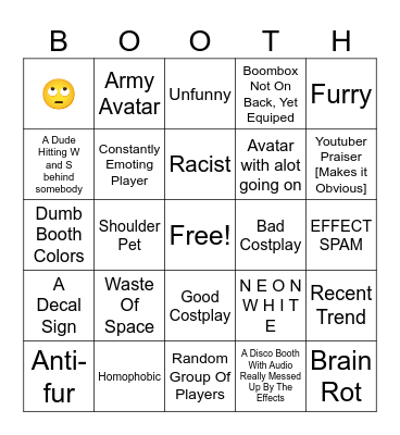Booth Game BOOTH Bingo Card