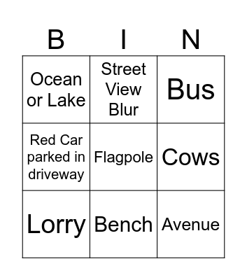 Mapcrunch Bingo Card