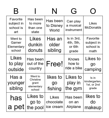 Who else us like me? Bingo Card