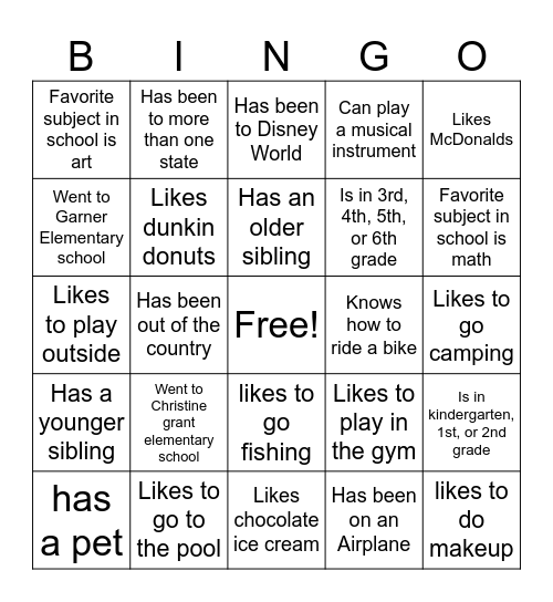 Who else us like me? Bingo Card