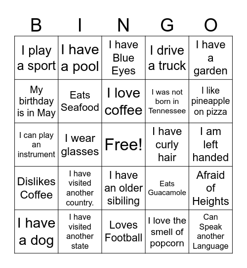 Community Health Center Week Bingo Card