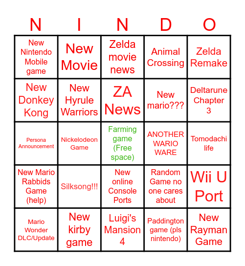 June 18th Direct BINGO Card