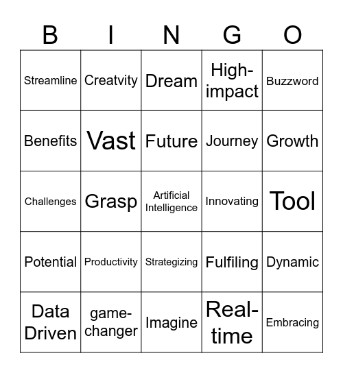Buzzword Bingo Card