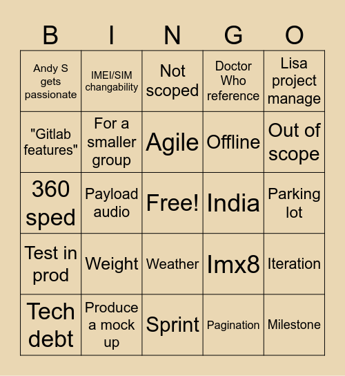 Milestone 4 Bingo Card