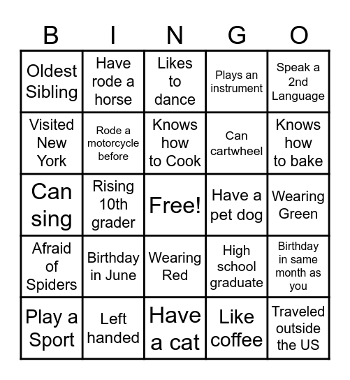 Scholars Bingo! Bingo Card