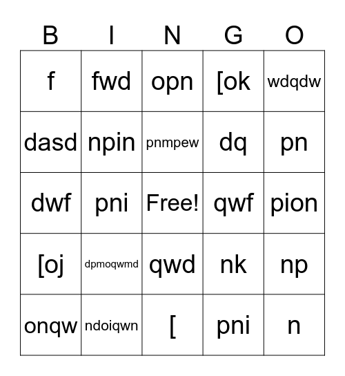 Make Food Not Waste Bingo Card