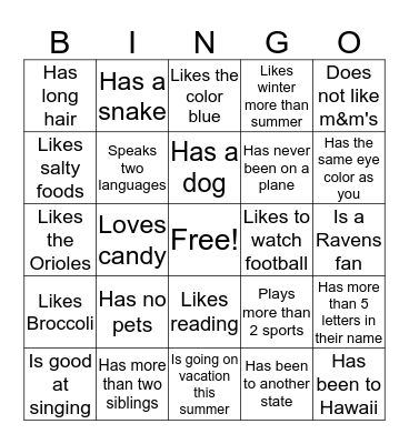 Find Someone Who... Bingo Card