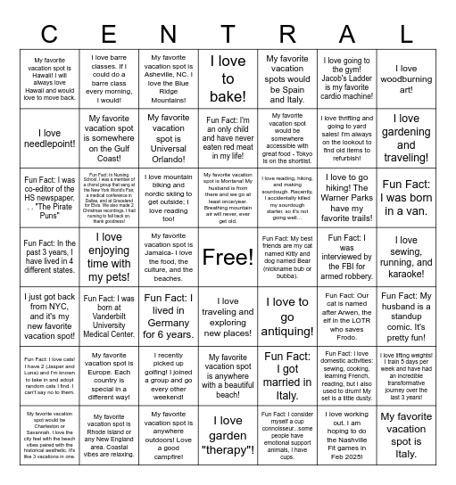 2024 NEPD Central Team BINGO Card