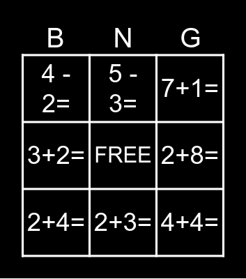 MATH TIME! Bingo Card