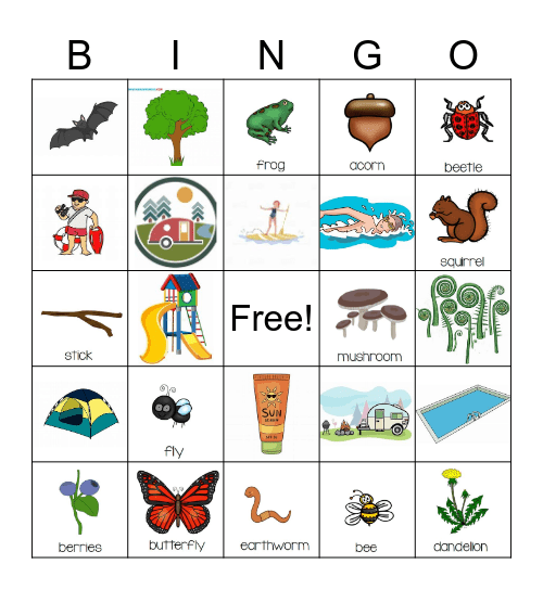 Nature Bingo Card