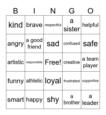I am... Bingo Card