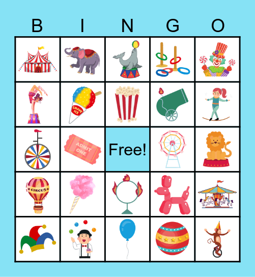 Circus Bingo Card