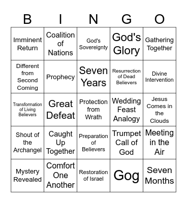 End Times Bingo Card