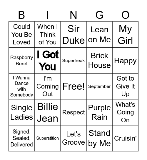 African-American Music Appreciation Month Bingo Card