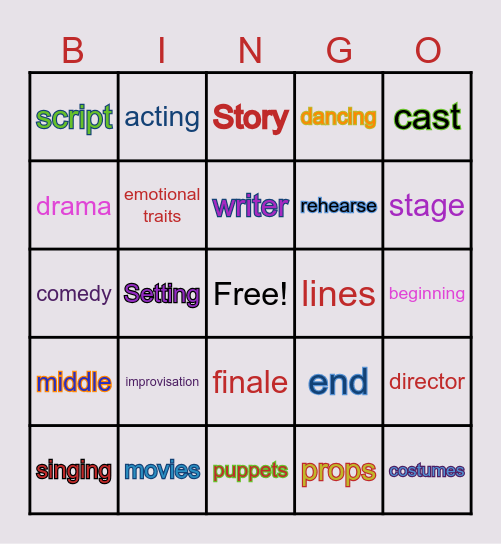 THEATRE BINGO Card