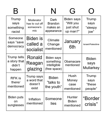 Election Bingo Card