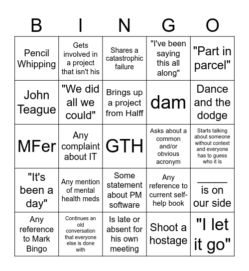 Mark Bingo 2 Bingo Card