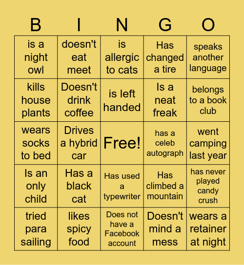 More to Learn Bingo Card