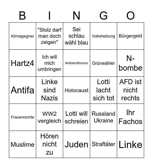 Discord hauptbahnhof Bingo Card