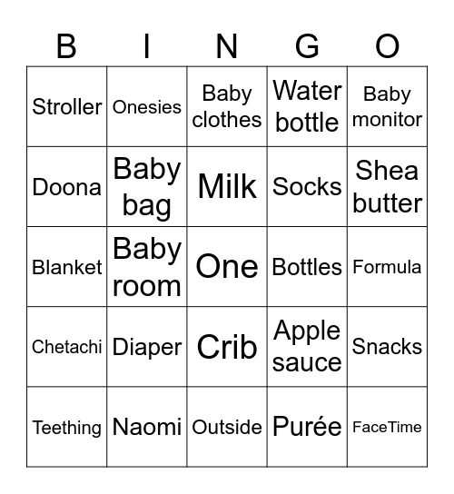 Chetachi’s First Year Bingo Card