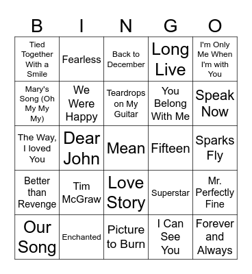 TS Round 1 Bingo Card