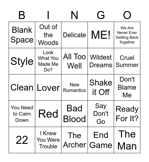 TS Round 2 Bingo Card