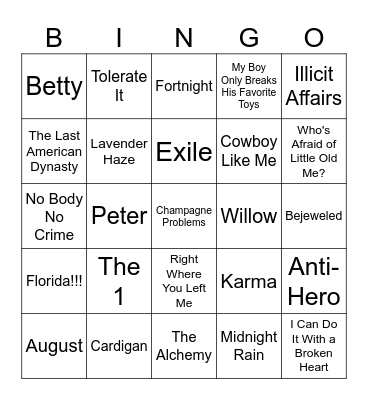 TS Round 4 Bingo Card