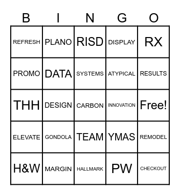 RISD BINGO Card